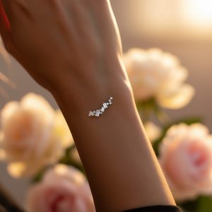 Pendientes de Oro Blanco E2070 con Diamantes de Corte Baguette en Engaste de Puntas, Joyería Geométrica Clásica para Mujer - Product Image 2