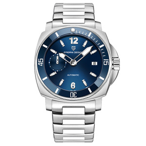 Montre mécanique automatique Pagani Design pour homme, acier inoxydable, résistante à l'eau 100 m, cadran bleu lumineux PD-1820 - Product Image 2