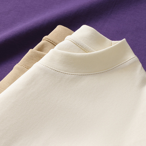 Unisex Elastic High Quality Men's T-Shirt 240 GSM Oversize Heavyweight Drop Shoulder Plus Size Customizable Logo Knitted Fabric - Product Image 2