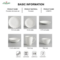 Vaisselle en céramique blanche de style moderne en porcelaine, vente en gros, vaisselle de table, vente en gros, vaisselle d'hôtel, ensemble de cuisine
