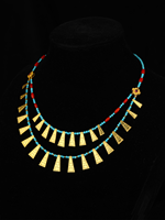 Collier Pendentif Vintage Bohème Tendance pour Mariage en Argent 925 Plaqué Or avec Turquoise Stabilisée et Perles Rouges Mélangées en Gros