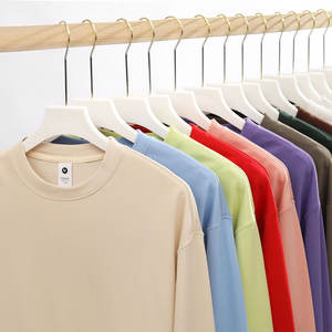 Venta al por mayor de alta calidad logotipo personalizado ligero 330g felpa Casual Color sólido sudadera ejercicio al aire libre suéter de cuello redondo - Product Image 4