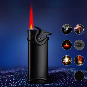 Clássico Mini portátil Windproof logotipo personalizável isqueiro vermelho chama - Product Image 2