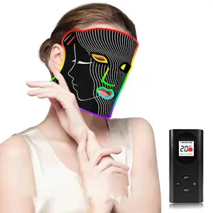 Dispositivo de máscara de silicone LED para uso doméstico, equipamento de salão de beleza com luz vermelha personalizada para terapia facial de 7 cores