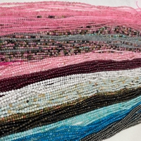 Petites pierres précieuses naturelles, perles d'agate en cristal, micro-facettées, petites perles de 2 mm pour la fabrication de bracelets, colliers et bijoux
