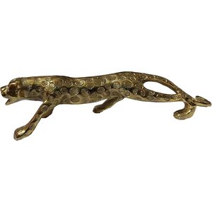 PARIJAT HANDICRAFT Color dorado Latón Tigre Estatuilla Art Deco Diseño para el hogar Mesa Oficina Decoración Estatua Showpiece Jagwarwar - Product Image 4