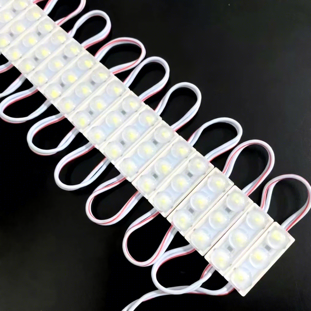 Super Bright 3 LED Injection Module Strip Lights 2835 SMD LED with Lens 12V 0.9W Light for Letter Sign Advertising Signs