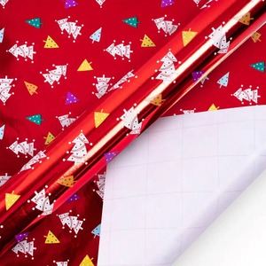 Cu'soRed Metallized Eco-Friendly Recyclable Christmas Tree Pattern Gift <b>Wrapping</b> <b>Paper</b> Roll Waterproof Digital Printing Craft - Product Image 2