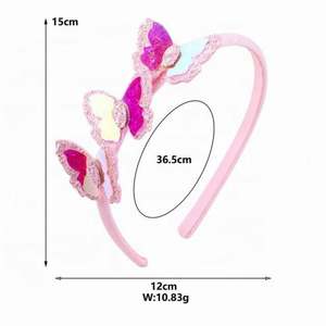 2024 New Butterfly Hair Hoop Colorful Beautiful Lace Hairband Sweet Bow <b>Headband</b> Headdress for Girls Gift - Product Image 4