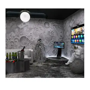 Papel pintado con superficie de Luna y espacio para restaurante, papel tapiz Industrial con imagen de viento en 3d