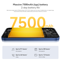 Smartphone POCO C95 Pro dernière génération, version internationale, batterie 7500 mAh, charge 45 W, écran 6,9 pouces 120 Hz, appareil photo 50 MP, Helio G91-Ultra