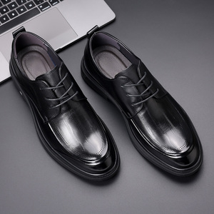 Chaussures en cuir pour hommes 2026 – Nouvelle collection printemps – Style britannique décontracté et habillé pour le quotidien – Noir à lacets en cuir véritable - Product Image 3