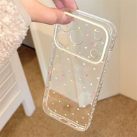 Coque de téléphone colorée Little love pour Iphone17promax 16 Coréen Simple 14 Transparent 15 Coque souple Style Ins