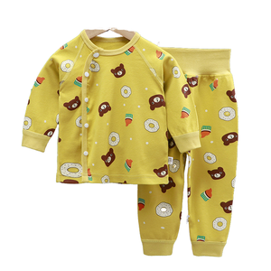 ชุดหมีผ้าฝ้าย100% สำหรับเด็กแรกเกิดเสื้อผ้าแขนสั้นลำลองลายกล่องแขนยาว - Product Image 1