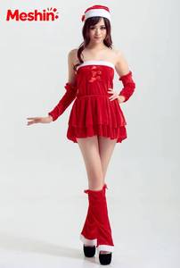 MS Hot Selling Adult <b>Sexy</b> Velvet Red <b>Santa</b> Claus Dress Festival Party <b>Costume</b> Women for Christmas and Halloween - Product Image 6