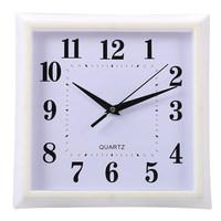 Horloge murale silencieuse carrée Art Déco de 11 pouces pour salon, en plastique PP + verre, mouvement analogique à quartz, simple face, deux pièces