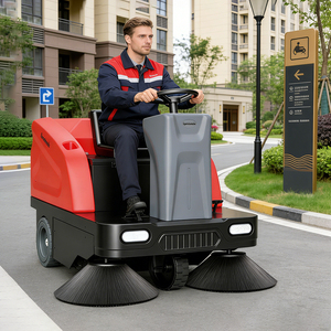 Machine de balayage industrielle motorisée pour parcs commerciaux et routes, pour le nettoyage des feuilles et du sable - Product Image 1