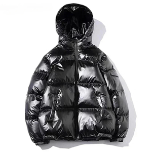 Abbigliamento all'Ingrosso Streetwear <span class=keywords><strong>Uomo</strong></span> Invernale Piumino Imbottito Impermeabile Varsity con Cerniera Giacca Lucida - Product Image 2