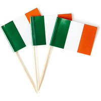 Vente en gros de mini-drapeaux de l'Irlande et de drapeaux de pays variés, décorations pour cupcakes en forme de bâtonnets, nouveauté