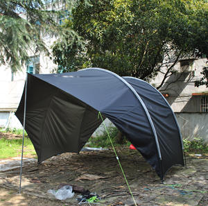Tienda de campaña de playa con toldo de protección solar y lluvia para acampada y tierra, toldo de lona de concha negra, refugio para el sol y la lluvia, para acampada y por tierra, de color negro - Product Image 1