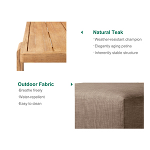 Tumbona <span class=keywords><strong>de</strong></span> <span class=keywords><strong>Playa</strong></span> Ajustable <span class=keywords><strong>de</strong></span> Madera <span class=keywords><strong>de</strong></span> Teca para Exteriores, Moderna, Duradera y Portátil, para Uso en Patio o Villa, con Protección UV - Product Image 3