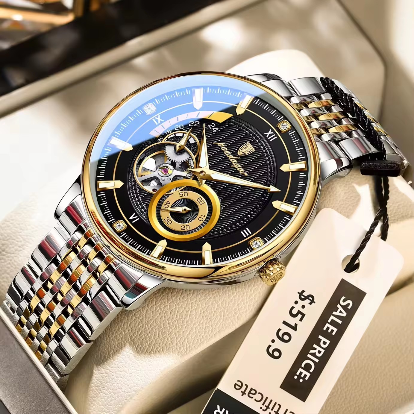 Silver gold black