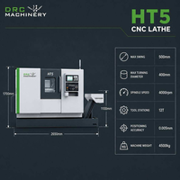 Tour CNC horizontal à lit incliné FANUC toutes fonctions HT5 380V, centre de tournage automatique à broche unique avec moteur