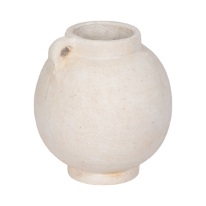 Vaso rotondo a forma di bulbo con manico, in terracotta, per decorazioni per la casa, stile contemporaneo. - Product Image 3