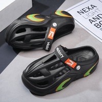 Nouvelles pantoufles pour hommes, à porter en extérieur, été, décontractées, mocassins, double usage, antidérapantes, sandales de plage, bout fermé, semelles perforées, EVA