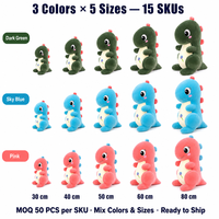 Peluche Dinosaure Assis Personnalisée en Gros, 3 Couleurs, Jouet Doux en Peluche, Coussin Anti-Stress, Cadeau d'Entreprise, Usine OEM/ODM