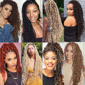 Extensiones de pelo de ganchillo para mujer, pelo largo con trenzas rizadas de 24 pulgadas - Product Image 6