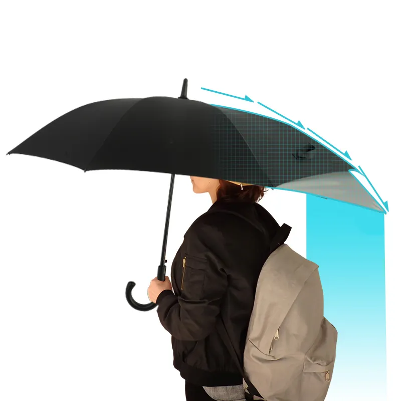 新しいデザインの防雨ステッチバックパック傘高級自動オープンストレート傘バックパック用