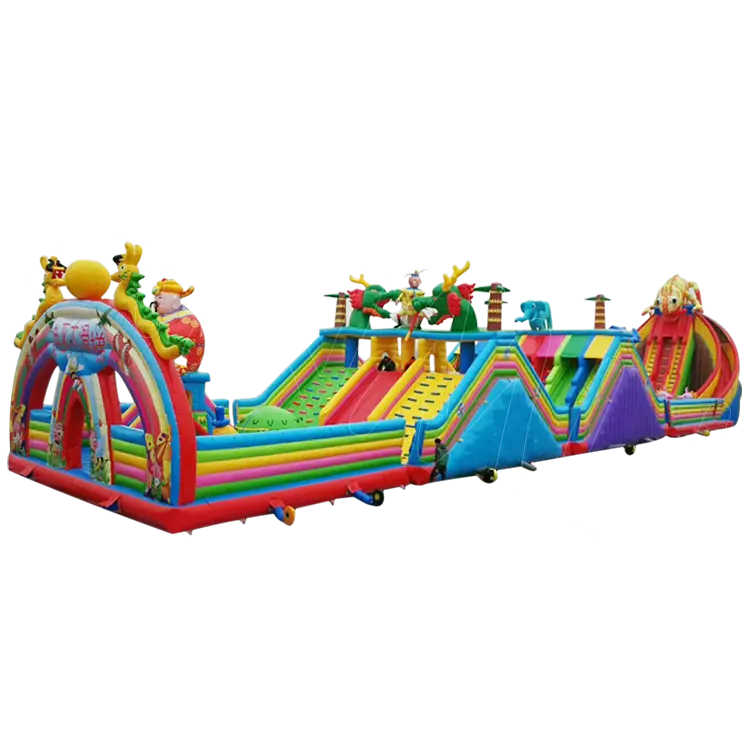 Anmu outdoor ground inflatable game obstacle course races for kids adults