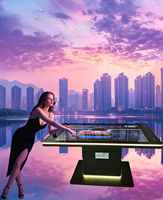 Mesa Interactiva Multitáctil de 55 Pulgadas, Mesa de Centro Inteligente con Pantalla LCD Android/Windows, Vidrio Templado, Señalización Digital para Comercios y Salas de Exhibición