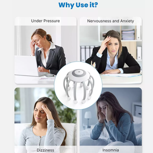 2025 Productos de Resolución de Problemas Vibración Masaje de cabeza de cuero cabelludo Alivio del estrés Masajeador de cabeza de pulpo eléctrico con Bluetooth - Product Image 2