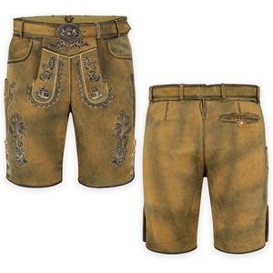Lederhosen sur mesure pour homme en cuir véritable, shorts au-dessus du genou, tenue bavaroise pour l'Oktoberfest - Product Image 1