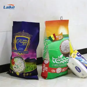 Custom Bopp Laminado 5Kg 20Kg 50Kg Tamaño Pp Tejido Arroz Bolsa Plástico Bolsa para Arroz