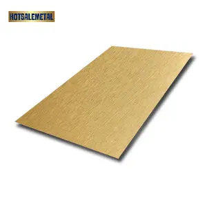 Hotsalemetal no. 4 surface finishing gold titanium coated stainless steel sheet 304 color pvd coating stainless steel catalogue