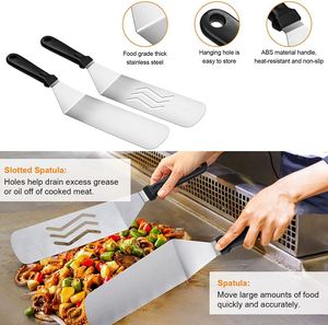 Kit d'accessoires pour plancha en acier inoxydable de qualité supérieure, 16 pièces, ensemble d'outils de cuisson antiadhésifs pour barbecue et teppanyaki - Product Image 3
