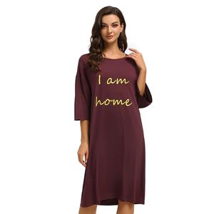 Vêtement de détente d'été pour femmes grande taille, longueur genou, en viscose douce, pyjama, chemise de nuit thermique, taille élastique, tricotée - Product Image 1
