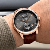 Nouveau BOSS 1513281 2026 – Montre de Plongée Multifonction à Quartz pour Homme, Chronographe Sportif, Bracelet en Cuir 20mm, Calendrier Analogique, Luxe et Tendance