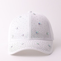 Gorra de béisbol ajustable para mujer con pedrería termoadhesiva y cristales de estrella, estilo Dad Hat, venta al por mayor, proveedor OEM personalizado