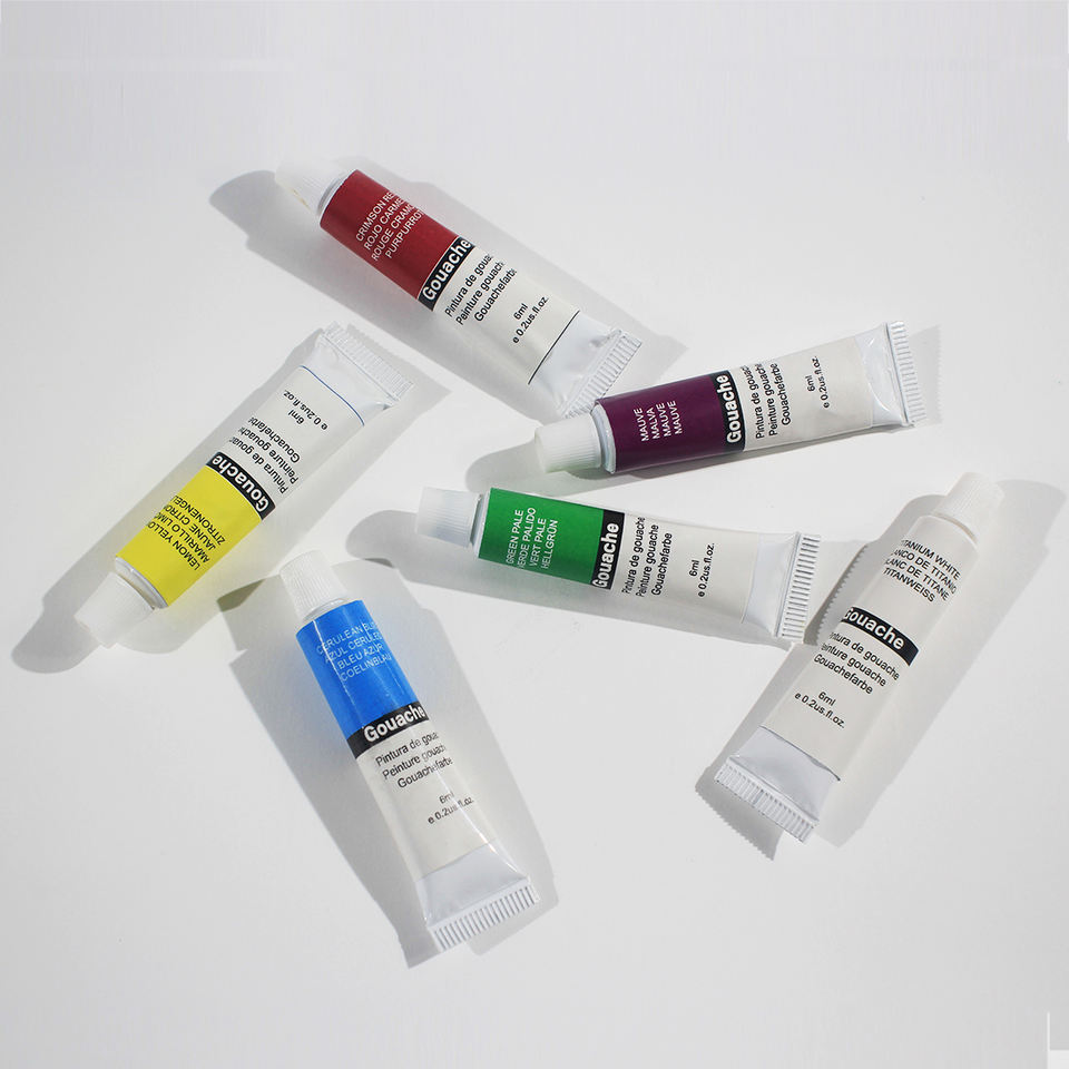 Набор цветов гуаши марки LANPO 12x6 мл в бумажной коробке