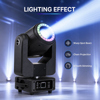 Luz Móvil de Cabeza LED de 150W con Anillo RGB, Gobo, DMX512, 17CH/19CH, Sonido Maestro-Esclavo para Club, Bar, Conciertos, Bodas, Escenarios