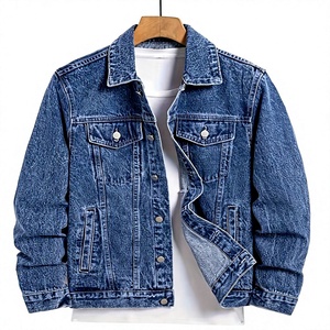Chaqueta Vaquera con Logotipo Personalizado, Chaqueta Vaquera Bordada Vintage para Hombre, Estilo Urbano, Invierno, Alta Calidad, Resistente al Viento, Manga Regular - Product Image 1