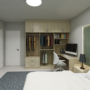 Modern Custom <strong>Big</strong> White Walking Wardrobe with Vanity and Drawers Organizer <strong>Closet</strong> - Product Image 4