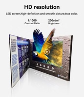 Usingwin Brochure vidéo LCD 7 "à reliure en lin avec taille A5 pour mariage et usage professionnel