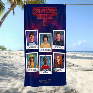 Toalla ChamXue, Toalla de Playa, Toalla de Baño, <span class=keywords><strong>Serie</strong></span> de TV Estadounidense, Secado Rápido, Absorbente, Toalla de Baño y Playa de Fibra Ultrafina, Dibujos Animados, Stranger Things - Product Image 3