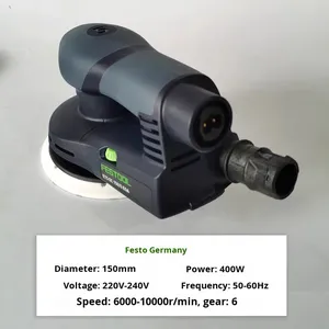 <span class=keywords><strong>Ponceuse</strong></span> <span class=keywords><strong>orbitale</strong></span> <span class=keywords><strong>FESTOOL</strong></span> allemande originale sans charbon de bois, excentricité 5 mm, 400 W, à vitesse variable, pour finir les coins, le bois et les voitures - Product Image 4