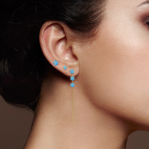 Boucles d'oreilles clous ROXI INS Style S925 en argent sterling, motif flocons de neige et fleurs, lot de 3, tendance et simples - Product Image 6